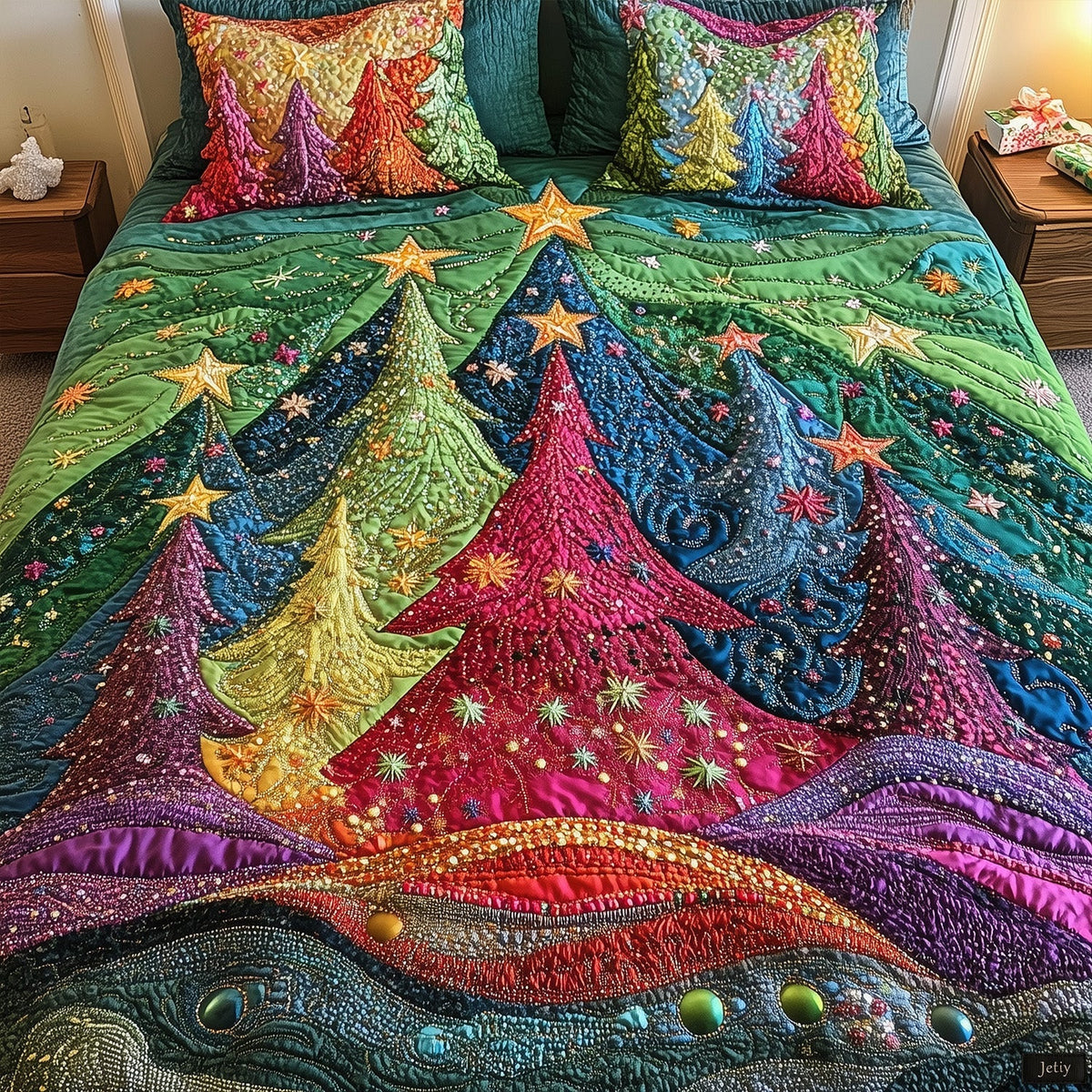 Festive Forest -Piece Quilted Bedding Set VTQ-Myprintsy