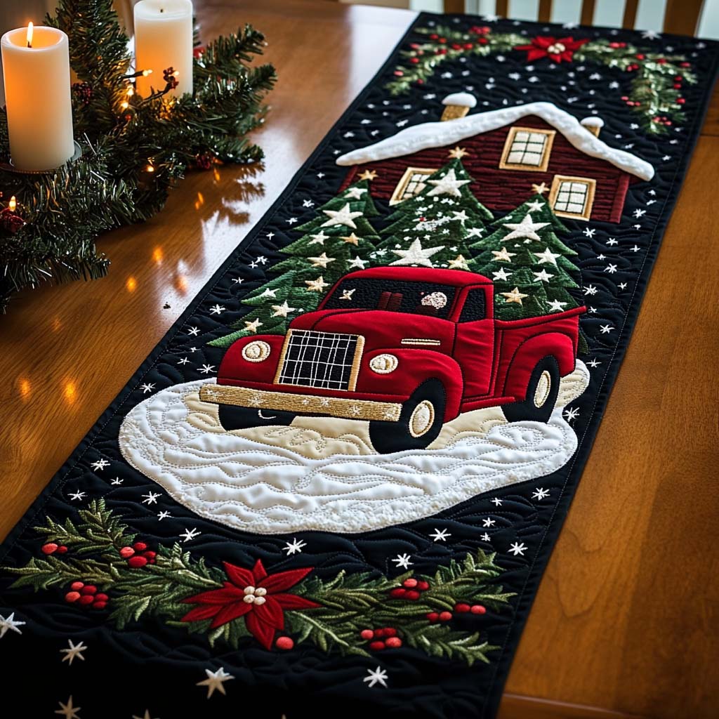 Festive Frost Quilted Table Runner VTQ-Myprintsy