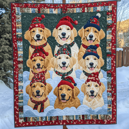 Festive Furry Friends Art Quilt Hanging VTQ-Myprintsy