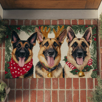 Festive German Shepherd Doormat VTQ-Myprintsy
