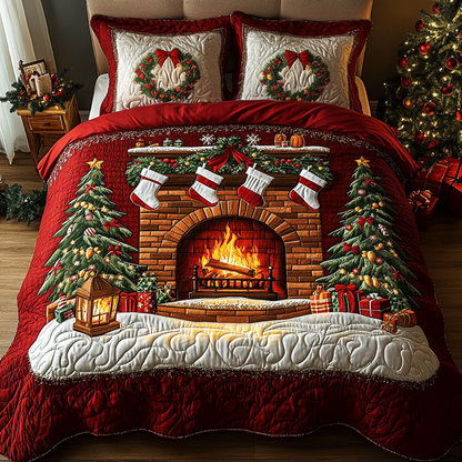 Festive Hearth -Piece Quilted Bedding Set VTQ-Myprintsy