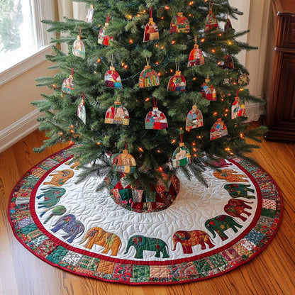 Festive Herd Christmas Quilted Tree Skirt-Myprintsy