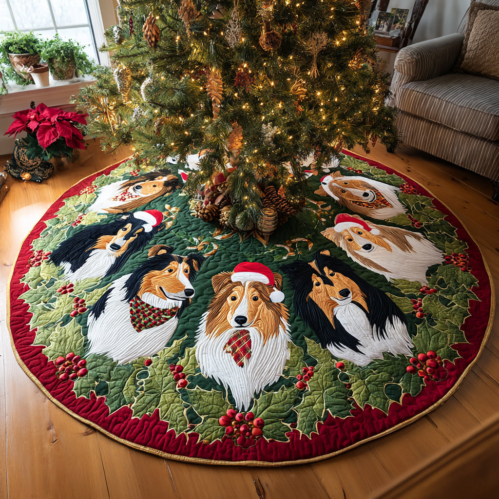 Festive Herd Christmas Quilted Tree Skirt-Myprintsy