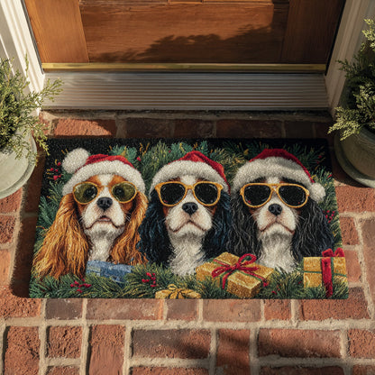 Festive King Charles Doormat VTQ-Myprintsy