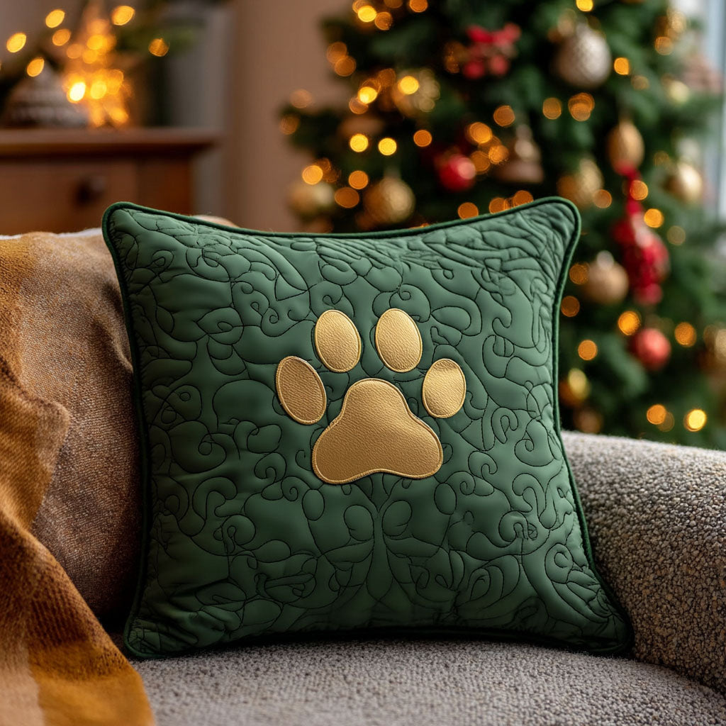 Festive Paw Quilted Pillow Case VTQ-Myprintsy