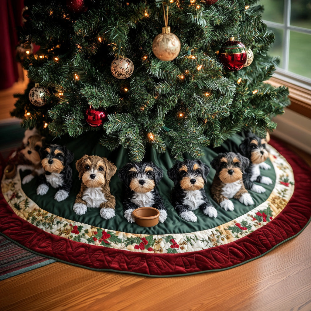 Festive Paws Quilted Christmas Tree Skirt VTQ-Myprintsy