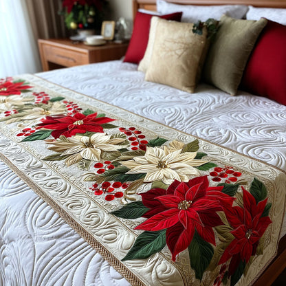 Festive Petals Quilted Bed Runner VTQ-Myprintsy