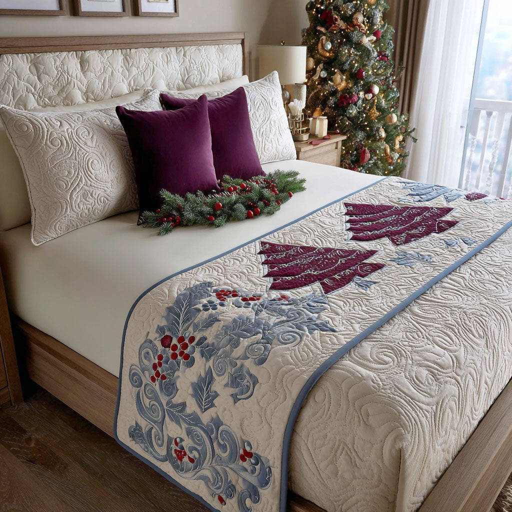 Festive Petals Quilted Bed Runner VTQ-Myprintsy