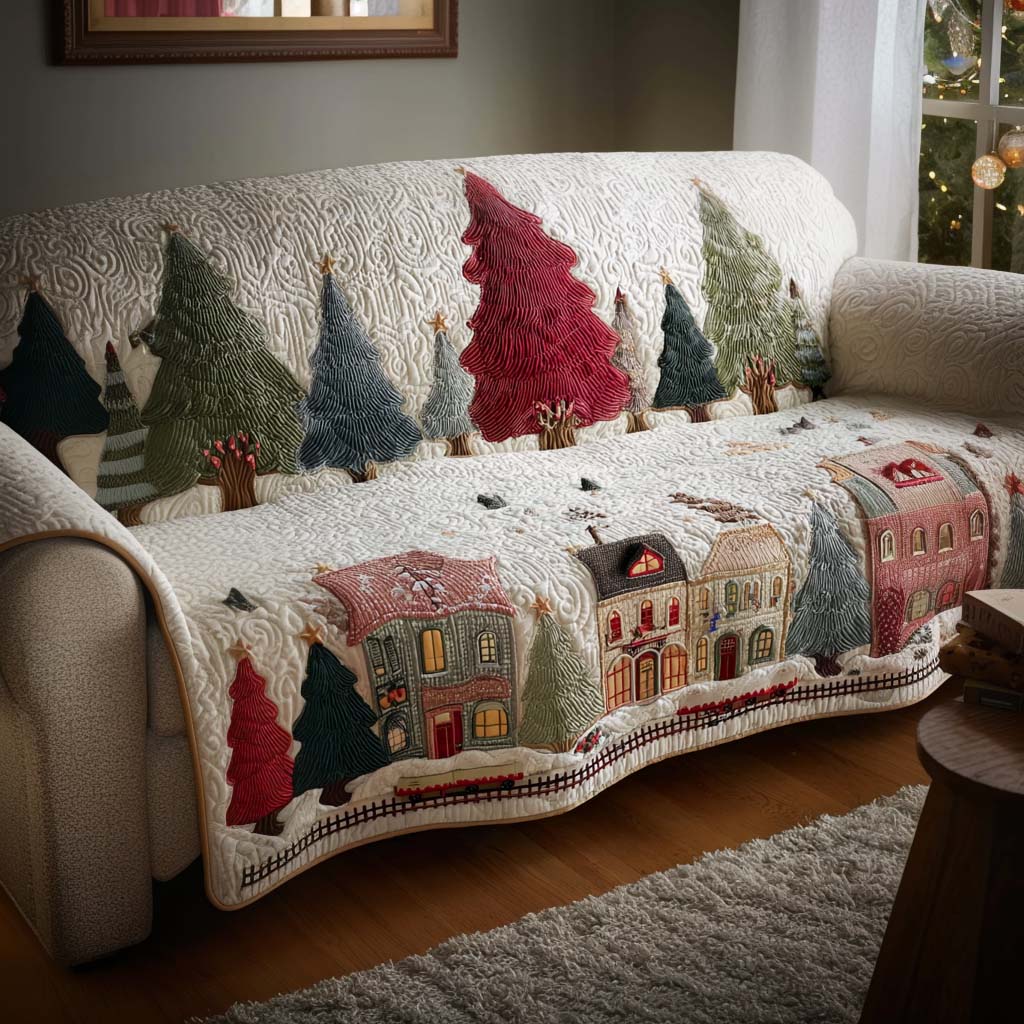 Festive Pine Magic Quilted Sofa Cover VTQ-Myprintsy