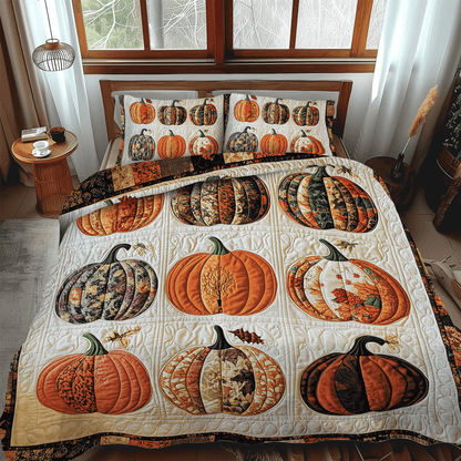 Festive Pumpkin -Piece Quilted Bedding Set VTQ-Myprintsy