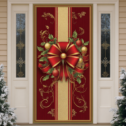Festive Ribbon Quilted Door Cover VTQ-Myprintsy