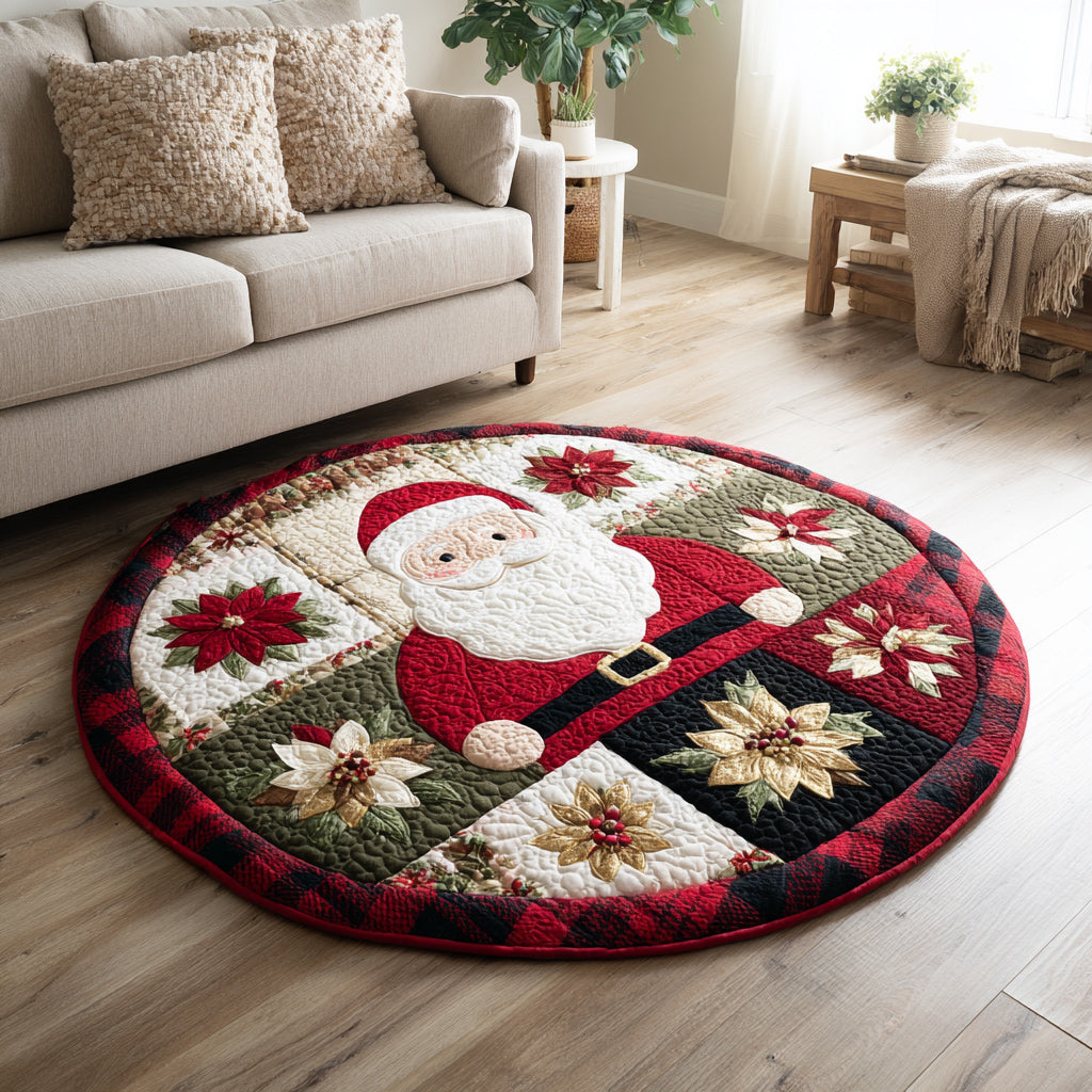 Festive Santa Claus Quilted Round Mat VTQ-Myprintsy