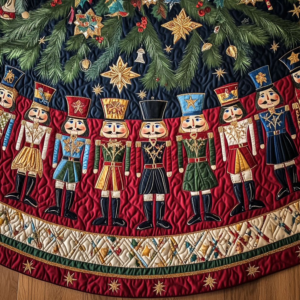 Festive Sentries Quilted Christmas Tree Skirt VH VTQ-Myprintsy