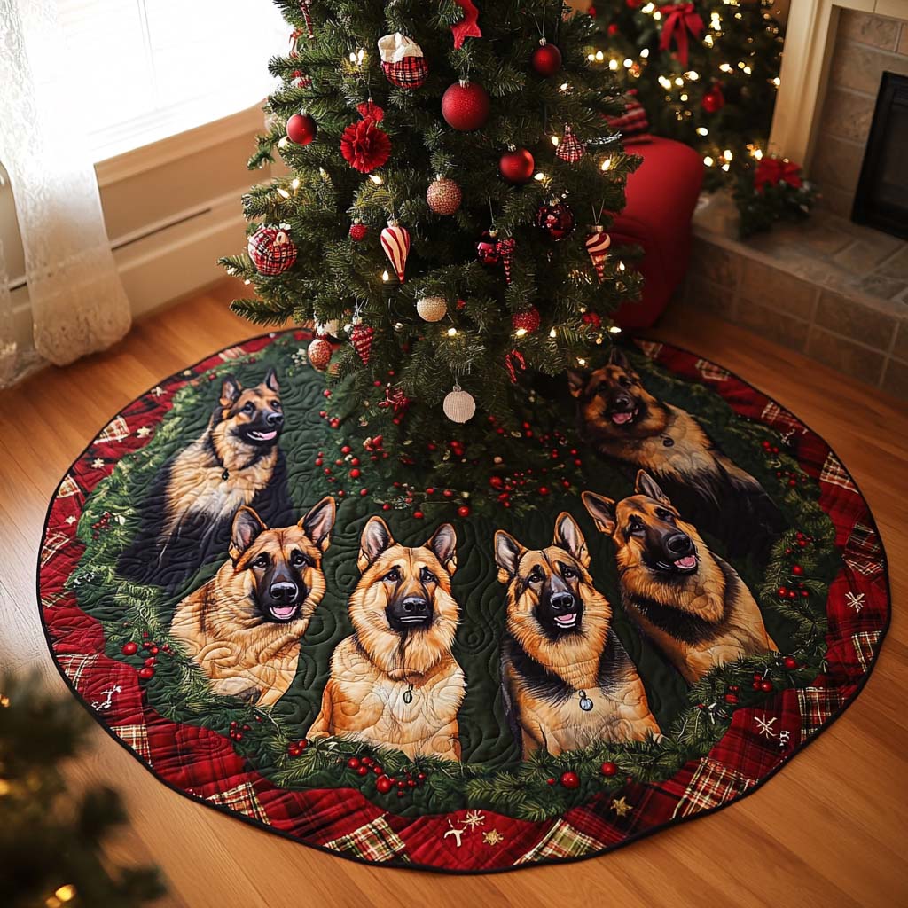 Festive Shepherd Quilted Christmas Tree Skirt-Myprintsy
