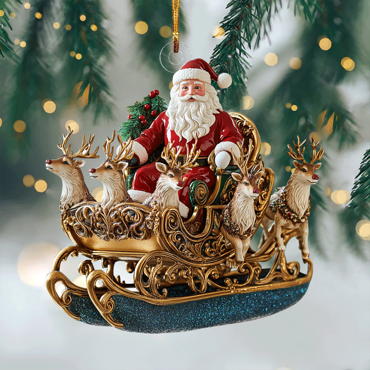Festive Sleigh Bells Mica Ornament VTQ-Myprintsy
