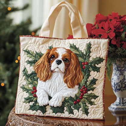 Festive Spaniel Quilted Tote Bag VTQ-Myprintsy