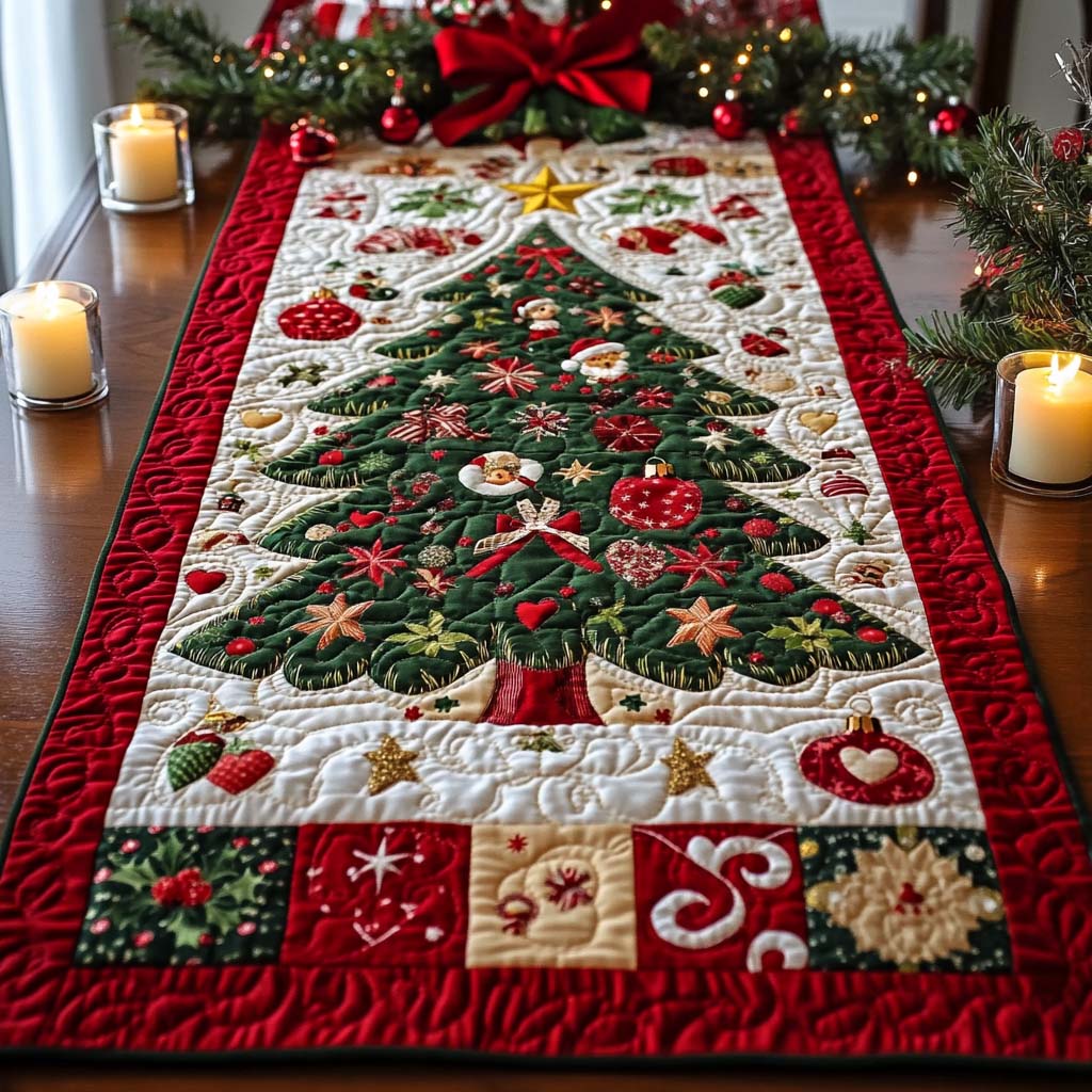 Festive Sparkle Quilted Table Runner VTQ-Myprintsy