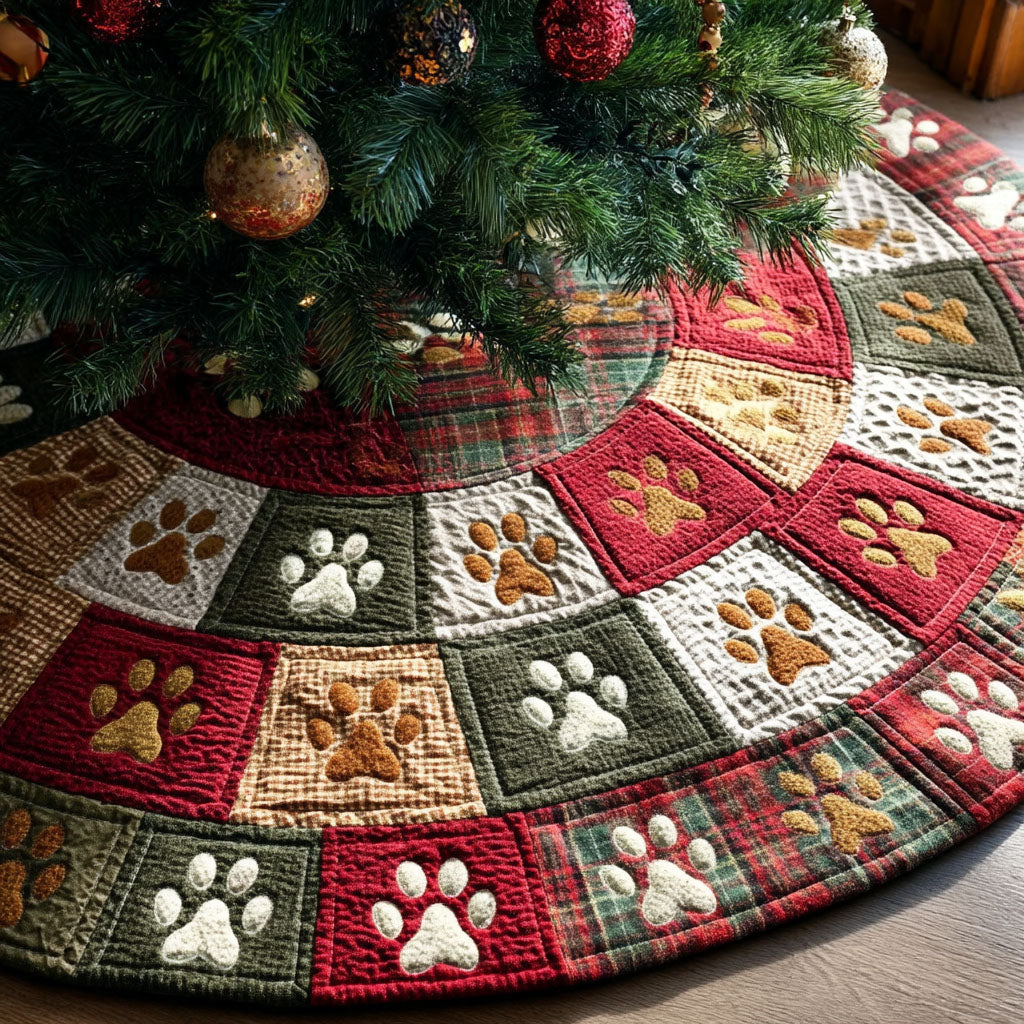 Festive Tracks Christmas Quilted Tree Skirt-Myprintsy