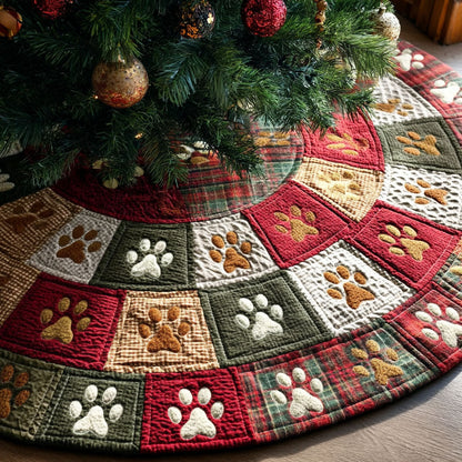 Festive Tracks Christmas Quilted Tree Skirt-Myprintsy