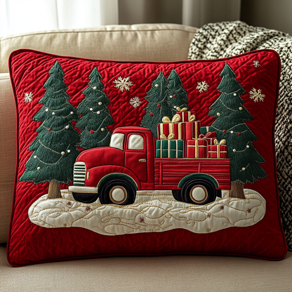 Festive Tree Hauler Quilted Bedding Pillow Case VTQ-Myprintsy