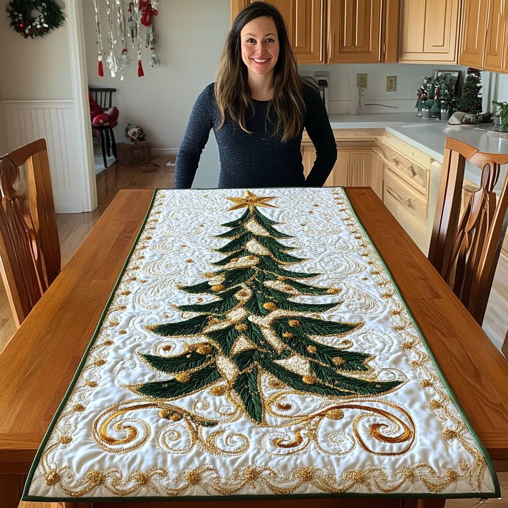 Festive Tree Quilted Table Runner VTQ-Myprintsy