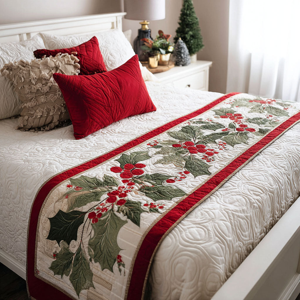 Festive Trees Quilted Bed Runner VTQ-Myprintsy
