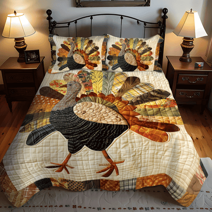 Festive Turkey -Piece Quilted Bedding Set VTQ-Myprintsy