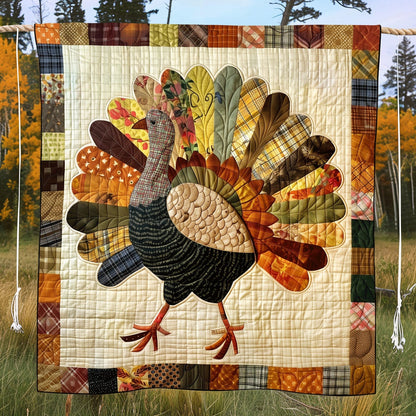 Festive Turkey Quilted Blanket VTQ-Myprintsy