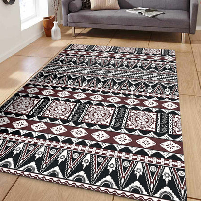 Fiji Area Rug Bula Fiji Masi Motif Brown Color Design-Myprintsy