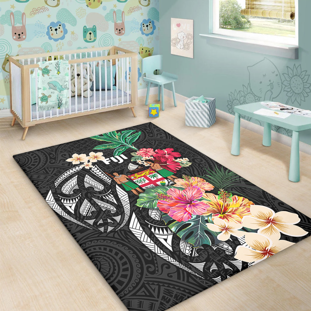 Fiji Area Rug Coat Of Arms Polynesian With Hibiscus-Myprintsy