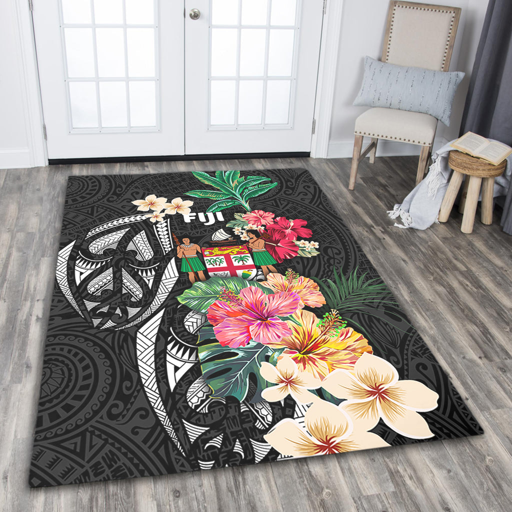 Fiji Area Rug Coat Of Arms Polynesian With Hibiscus-Myprintsy