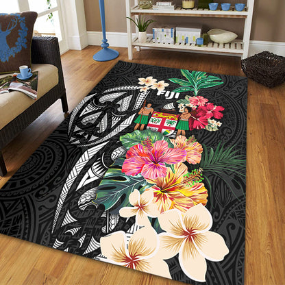 Fiji Area Rug Coat Of Arms Polynesian With Hibiscus-Myprintsy