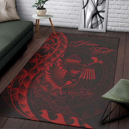 Fiji Area Rug - Custom Polynesian Pattern Style Red Color-Myprintsy
