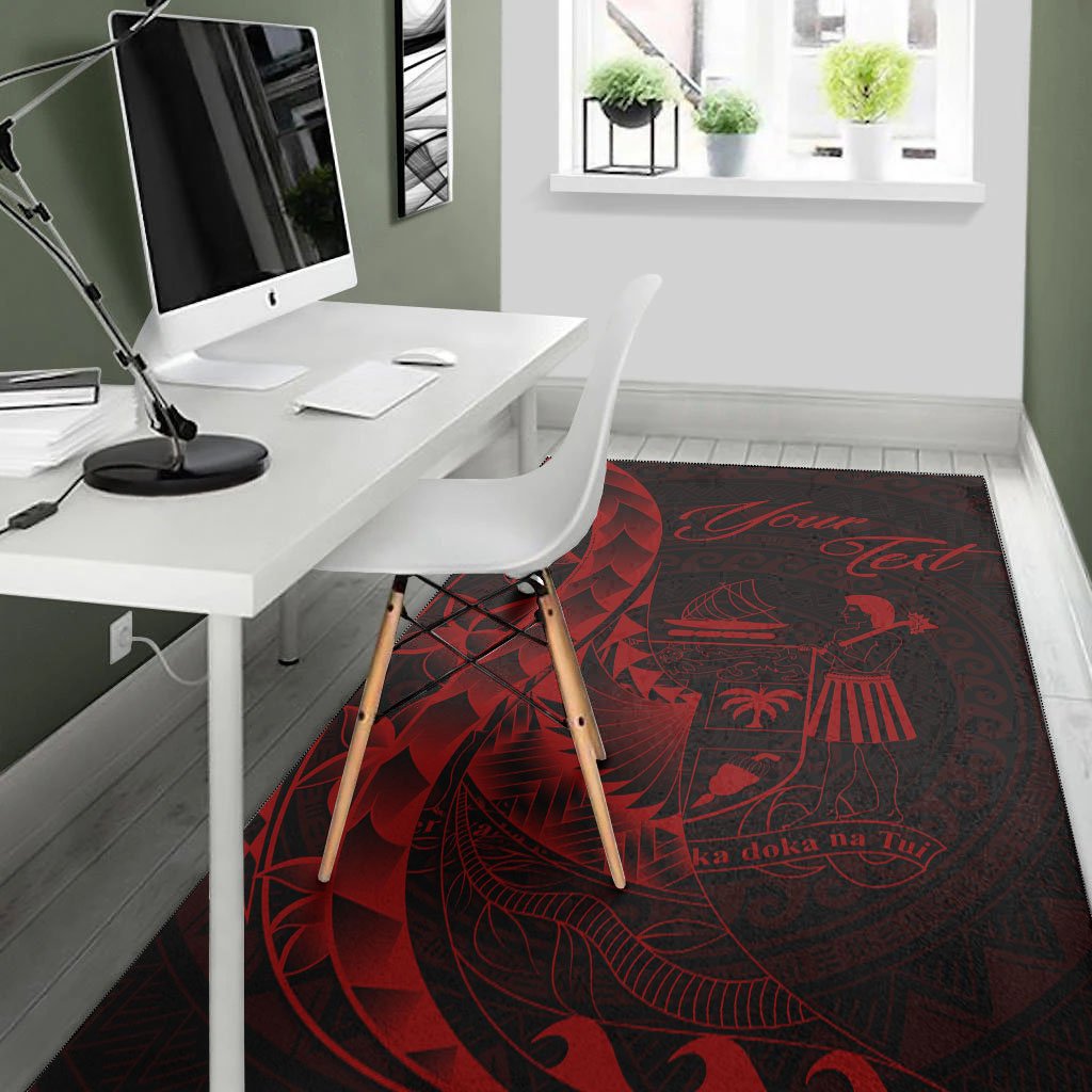 Fiji Area Rug - Custom Polynesian Pattern Style Red Color-Myprintsy
