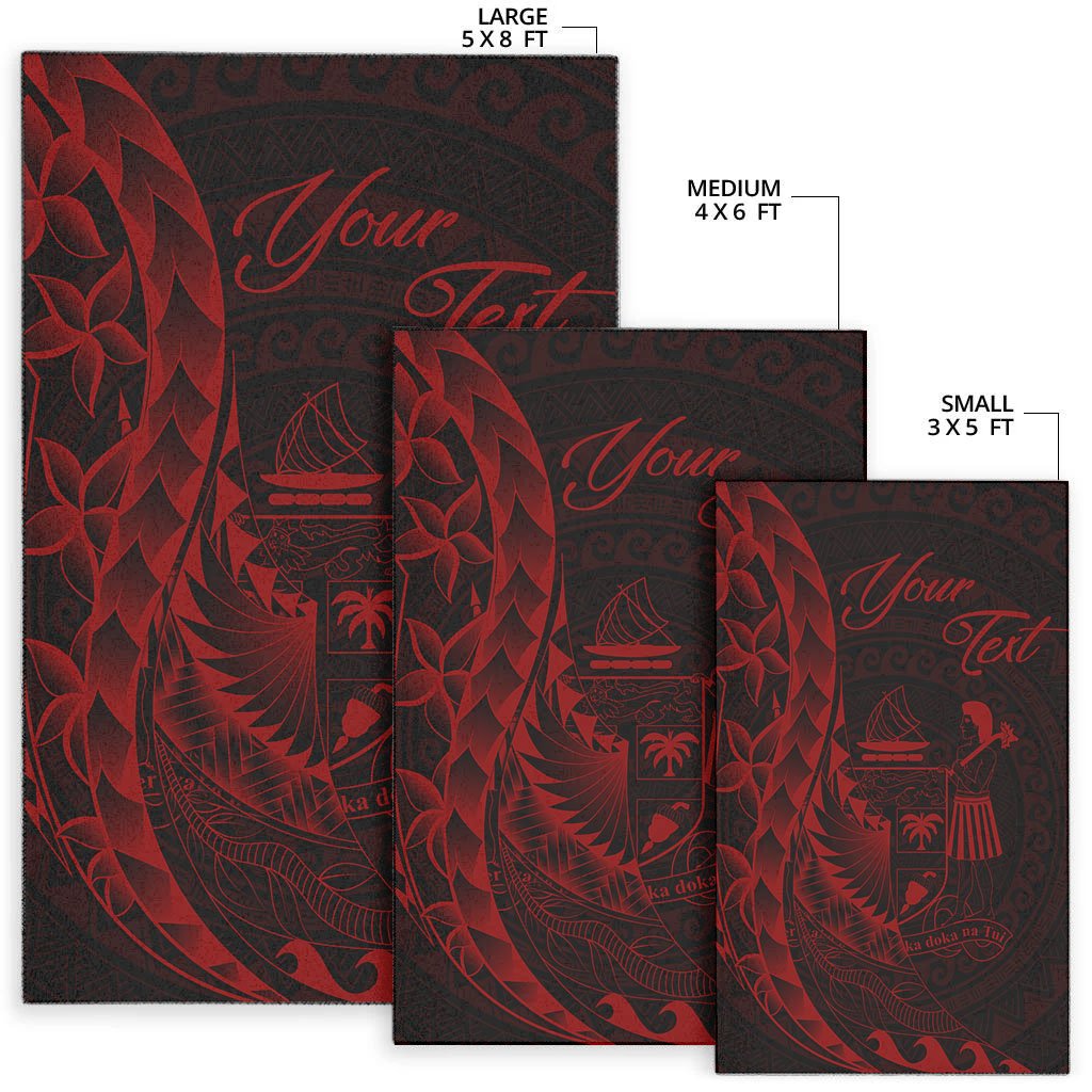 Fiji Area Rug - Custom Polynesian Pattern Style Red Color-Myprintsy