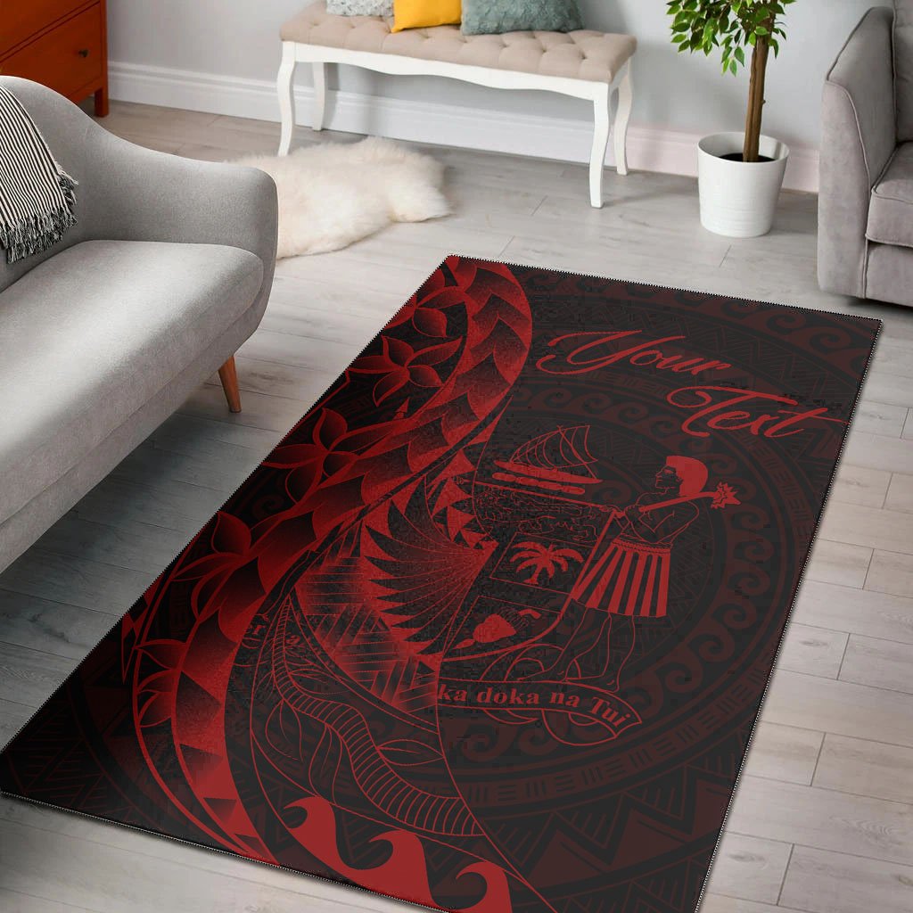 Fiji Area Rug - Custom Polynesian Pattern Style Red Color-Myprintsy