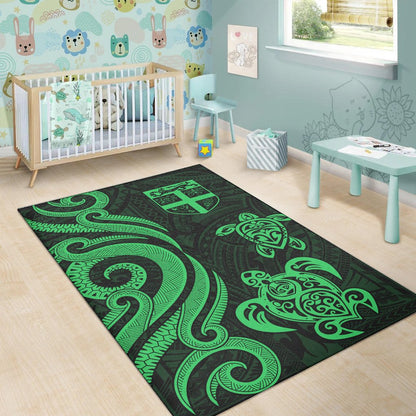 Fiji Area Rug - Green Tentacle Turtle-Myprintsy