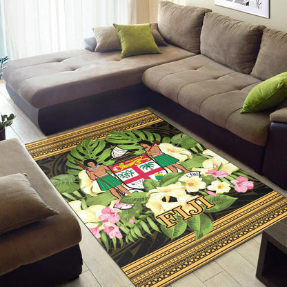 Fiji Area Rug - Polynesian Gold Patterns Collection-Myprintsy