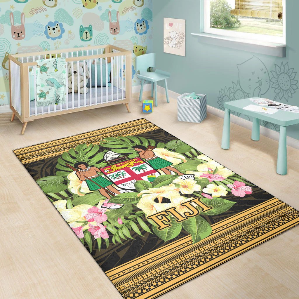 Fiji Area Rug - Polynesian Gold Patterns Collection-Myprintsy