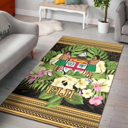 Fiji Area Rug - Polynesian Gold Patterns Collection-Myprintsy