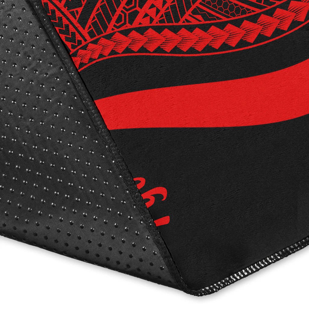 Fiji Area Rug - Red Polynesian Tentacle Tribal Pattern Crest-Myprintsy