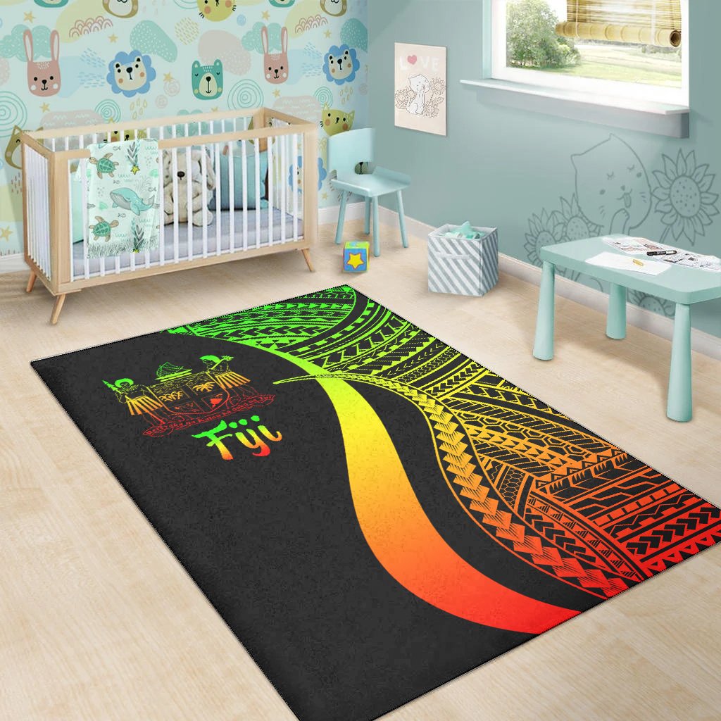 Fiji Area Rug - Reggae Polynesian Tentacle Tribal Pattern Crest-Myprintsy