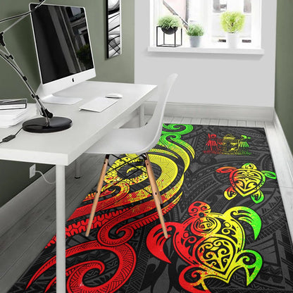 Fiji Area Rug - Reggae Tentacle Turtle Crest-Myprintsy