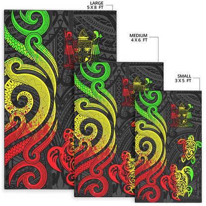 Fiji Area Rug - Reggae Tentacle Turtle Crest-Myprintsy