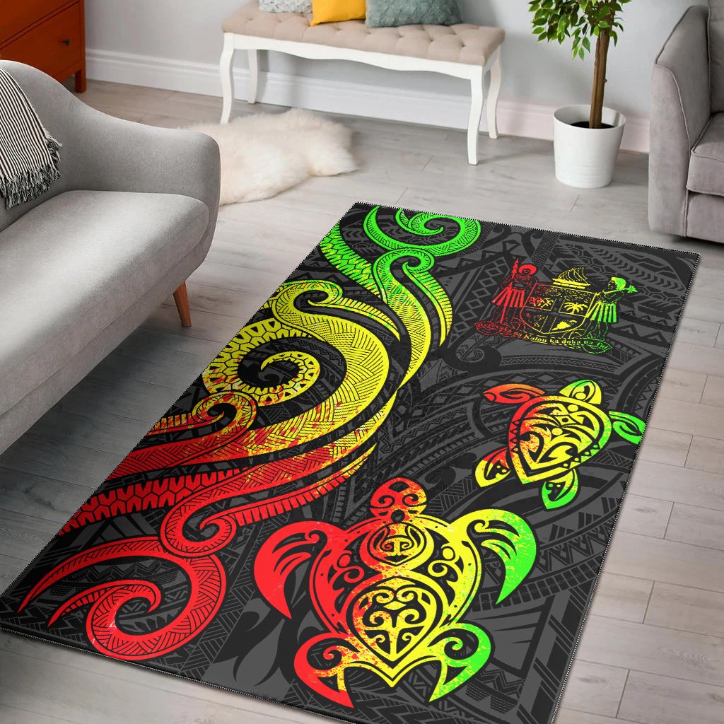 Fiji Area Rug - Reggae Tentacle Turtle Crest-Myprintsy