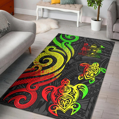 Fiji Area Rug - Reggae Tentacle Turtle Crest-Myprintsy