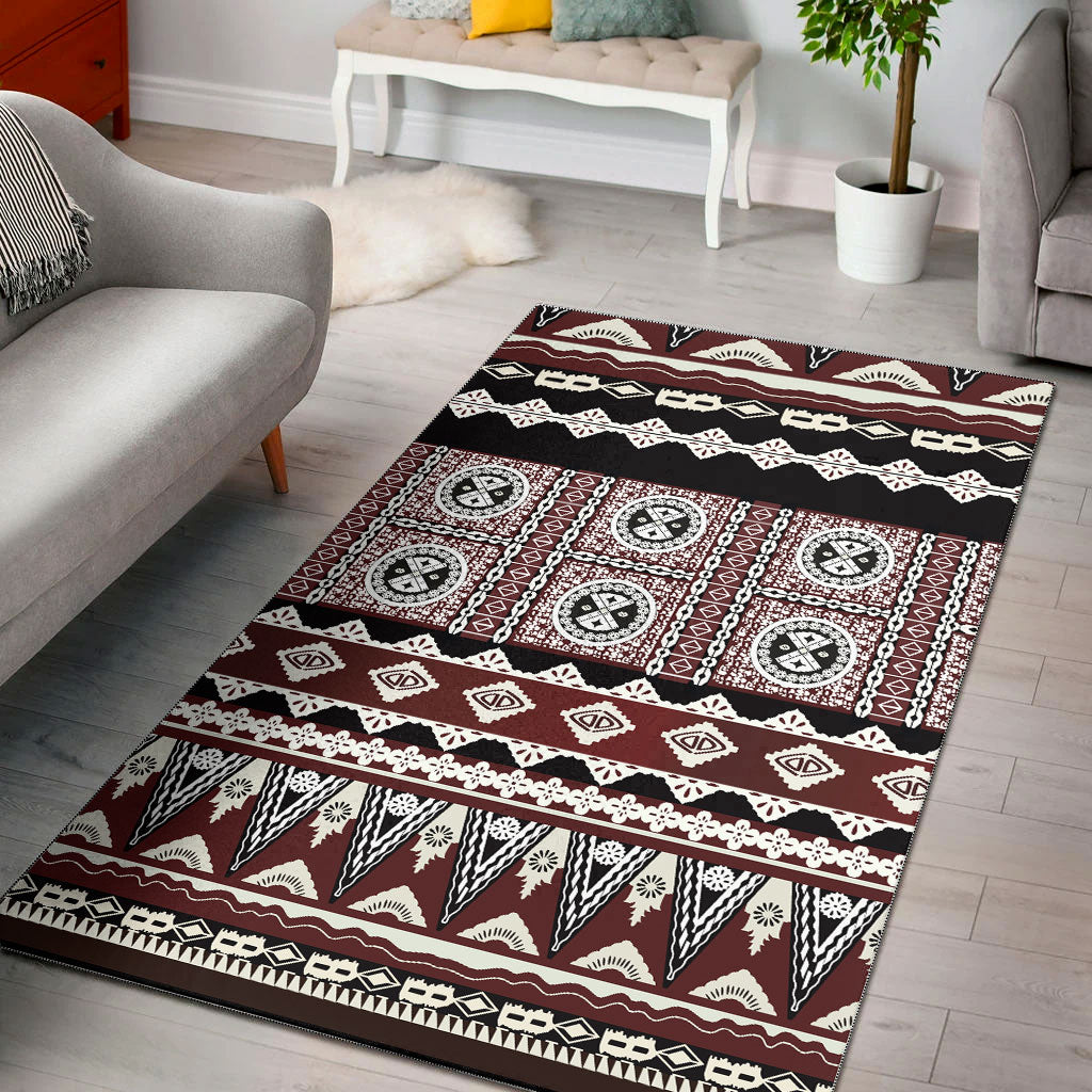 Fiji Area Rug Tapa Bula Pattern-Myprintsy