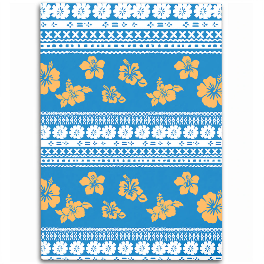 Fiji Area Rug Tapa Flower Fabric Print-Myprintsy
