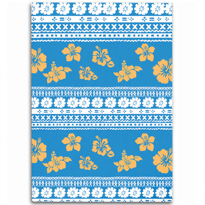 Fiji Area Rug Tapa Flower Fabric Print-Myprintsy