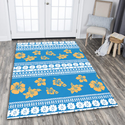 Fiji Area Rug Tapa Flower Fabric Print-Myprintsy
